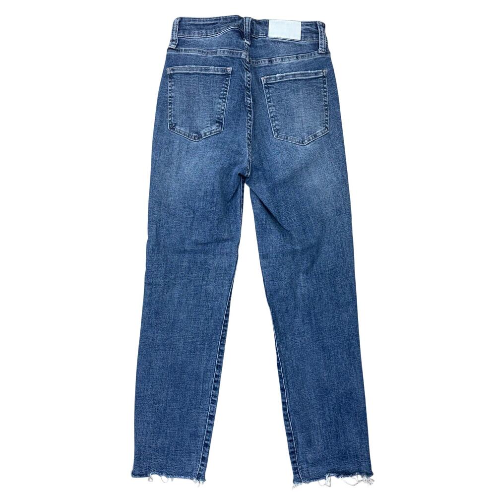 Pistola Distressed Straight Leg Jeans Raw Hem Stretch Denim Womens 24x26 - Picture 3 of 6